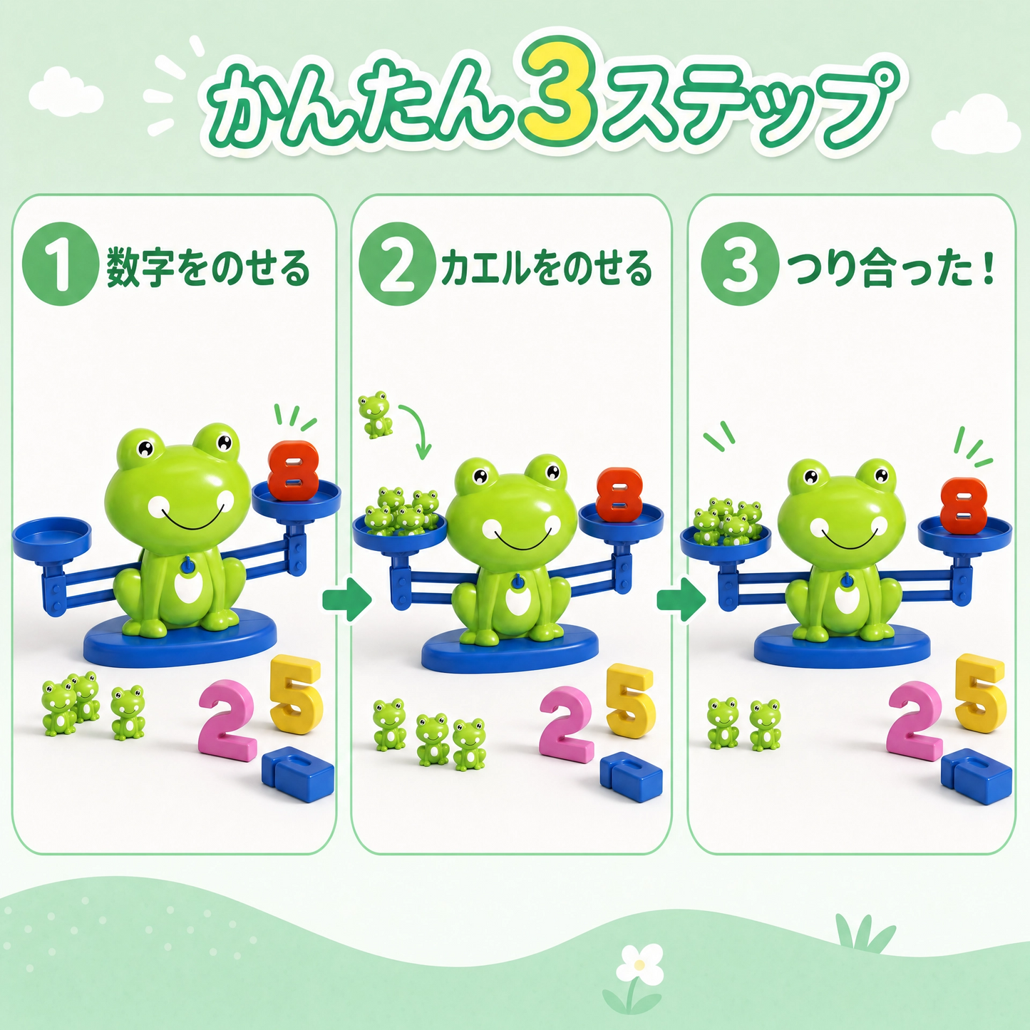 見える！カエル算数てんびん